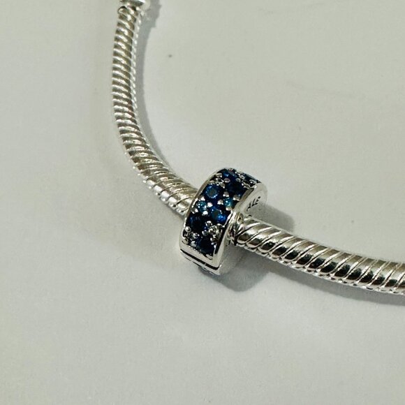 Authentic Pandora Blue Stone Clip Charm / Pandora charms / Pandora bracelets - Picture 3 of 3